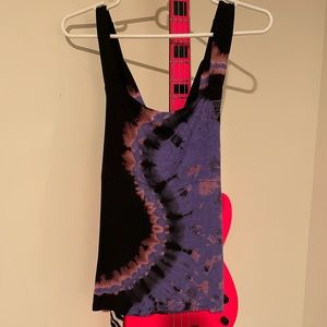 Jayli Hand Dyed Criss Cross Back Tank NWT